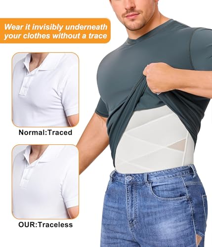 Image of Compression Shirt for Men Slimming Undershirt Body Shaper Tank top for gynomastica Sleeveless Shapewear Vest Men