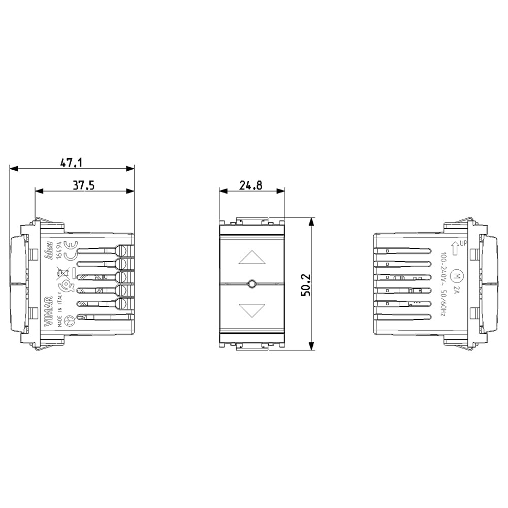Vimar 16494 Idea Comando connesso VIEW Wireless con uscita a relè, per tapparella con lamelle orientabili, controllo da remoto, doppia tecnologia Bluetooth 5.0 e Zigbee 3.0, Grigio