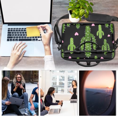 Bolso para laptop con diseño cactus para mujer y hombre miniatura 5