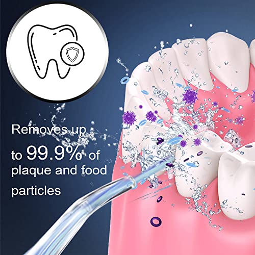 MAKJUNS Water Flosser Cordless Teeth Cleaner with 3 Modes 4 Jets Rechargeable IPX7 Waterproof Dental Oral Irrigator for Travel Home Braces(Ivory Black) - Thumbnail 2