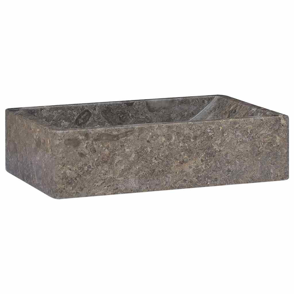Fregadero de mármol gris brillante 45 x 30 x 12 cm lavabo de baño