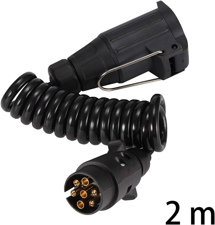 13 Pin Trailer Cable Extension 7 core Trailer Plug Socket with Trailer Extension Lead Cable Connector, 2m Trailer Line Truck Electrical Wiring Connector for Caravan Car Tow Conversion