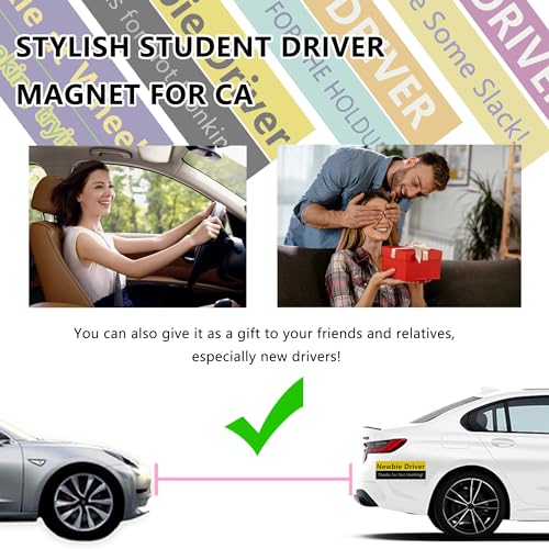 Image of 4PCS Student Driver Magnet for Car,Removable Strong Magnetic New Driver Magnet for Car,Universal Reflective Safety Warning Student Driver Sticker Magnet for Car Bumper Trunk