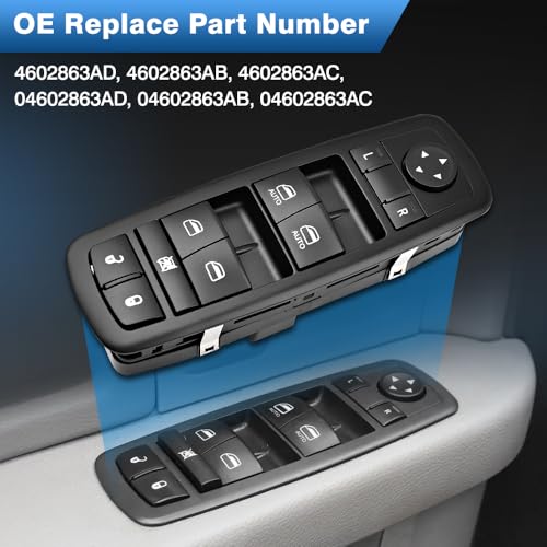 Bouton principal de commande de lève-vitre réactif pour Dodge Ram 2011 2012