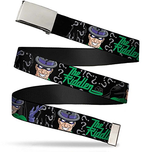 Buckle-Down 4075 Accessorie's Big Web Belt-The Riddler w/Batman Silhouette, 1.0