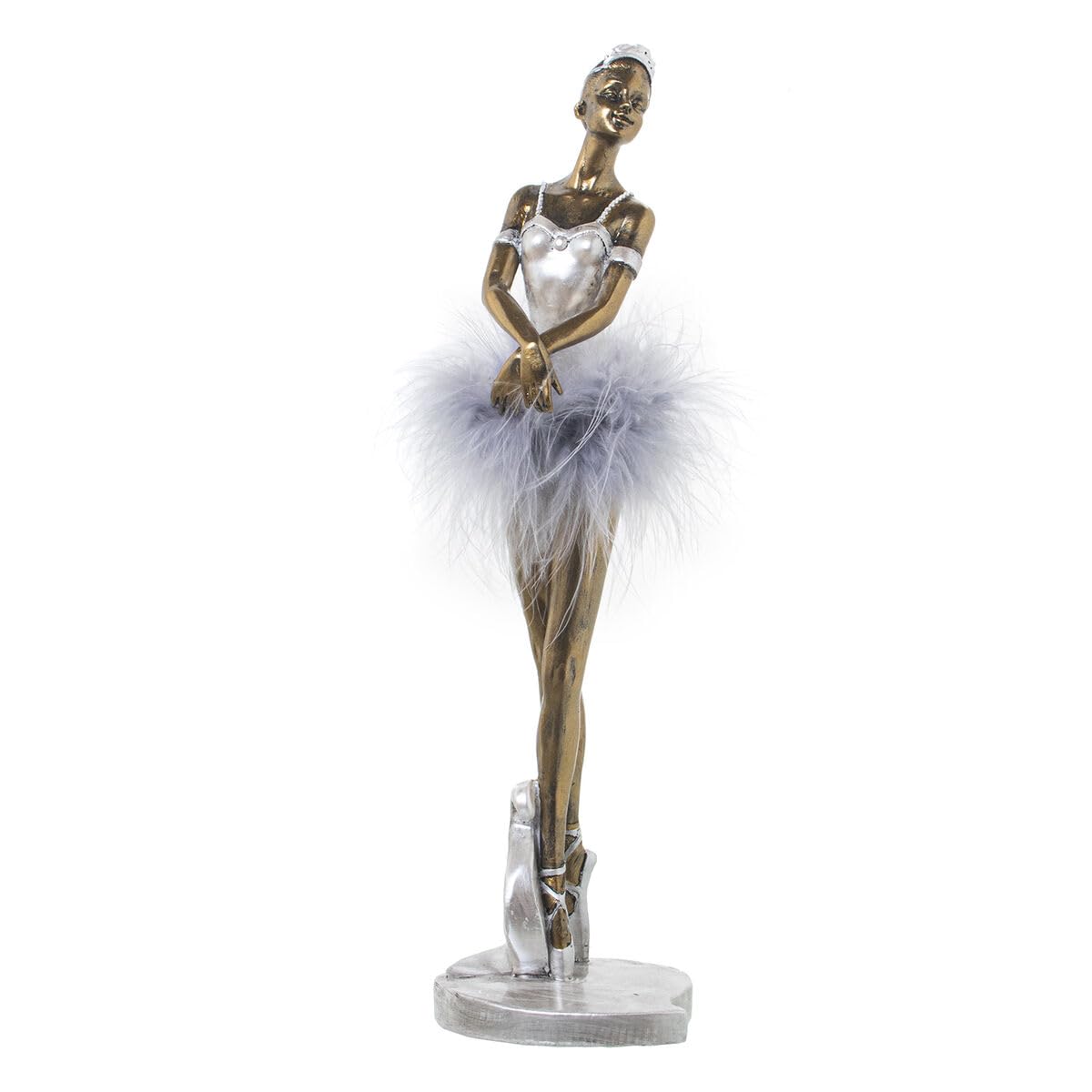 Alexandra House Living Figura Decorativa Blanco Plateado Acrílico Plástico Melamina Bailarina