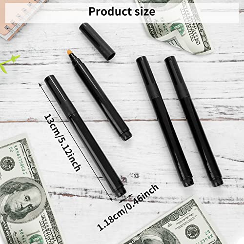 Prasacco 4Pcs Counterfit Marker Pen Money Checker Pen Money Counterfeit Pen Detector Pens Money Detector Tester For Fake Money Bill Detection Fake Forged Note Money Cash Note #TOP1