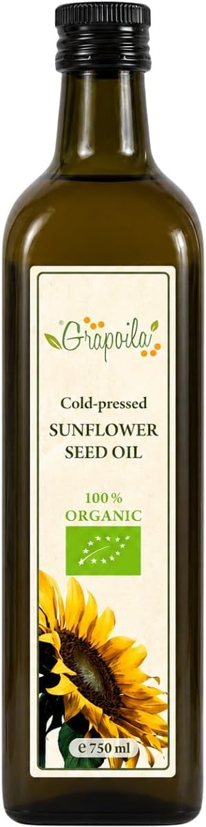 Organic Sunflower Oil 750ml - Cold Pressed Oil for Cooking & Frying - Award Winner