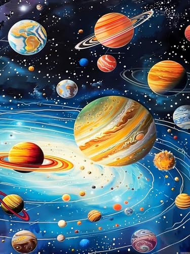 Broderie diamant planète univers 5D et kit art diamant adultes relaxation