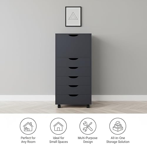 Miniatura 82 de Naomi Home Cómoda de 5 cajones para dormitorio, alta y elegante, con ruedas y estantes de almacenamiento, pequeña para guardarropa, para maquillaje,