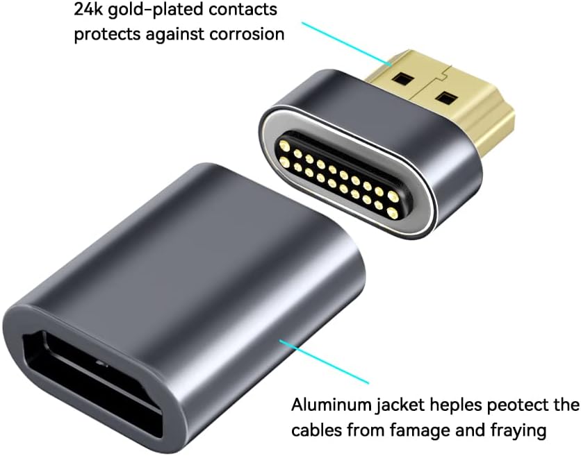 Magnetic 2.1 HDMI Adapter, 48Gbps, Supports 8K@60Hz, Audio Return Channel, Dolby Atmos, 3D Virtual Reality, Compatible with UHD TV, Monitor, Computer image 6 of 7 B0BYF5NTQJ