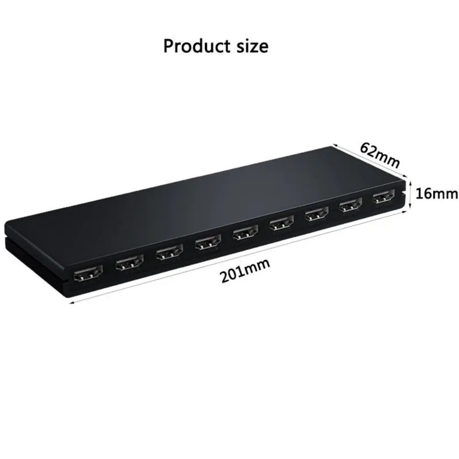 Convertitore distributore Video 1x8 Compatibile con HDMI 1 in 8 out 4K 30Hz Splitter a Porte for PC, Laptop, Dvd, proiettore, TV con Ampia compatibilità, Facile da configurare