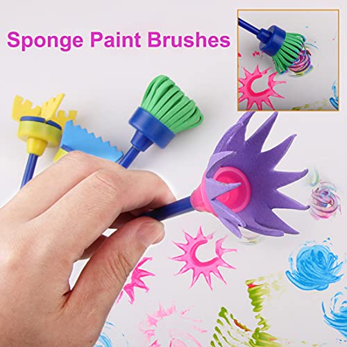 Kids Paint Sponges,Paint Sponges For Kids,Early Learning Kids Toddlers Paint Brushes Sponge Stamps Foam Art Craft Drawing Tools (30 Pack). #TOP6