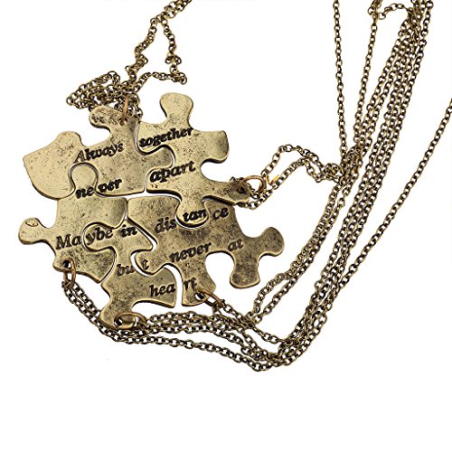 Lux Accessories Burnish Gold Always Together Puzzle Best Friends BFF Necklace