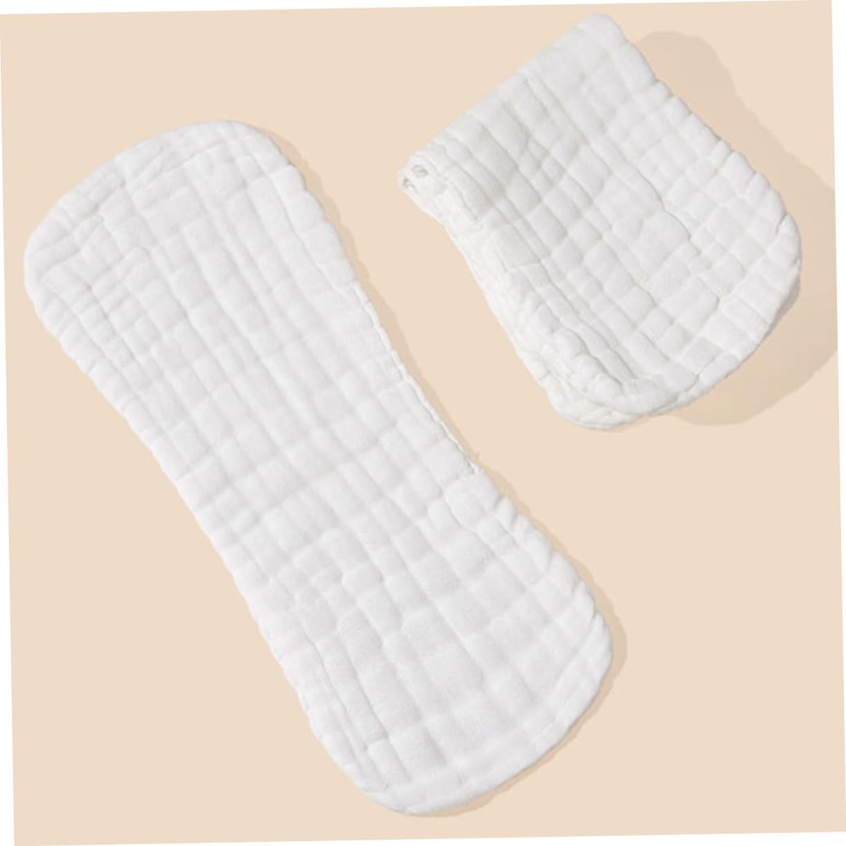 Beavorty 5pcs Washable Cotton Diapers Liners for Newborns Breathable and Absorbent Cloth Diapers White Muslin Size Small 35 * 15cm for 0-3 Months Babies