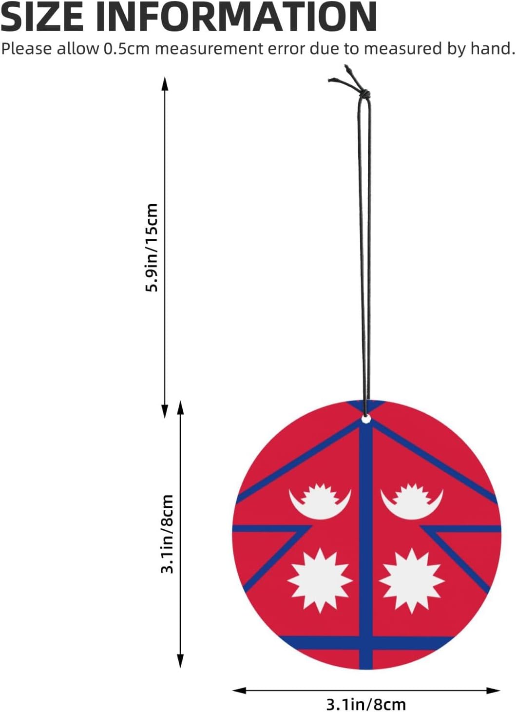 Flag Of Nepal Car Air Fresheners Cards - 6 Pieces,Cardstock Scented Decor For Cars,Bedrooms, Closets image 4