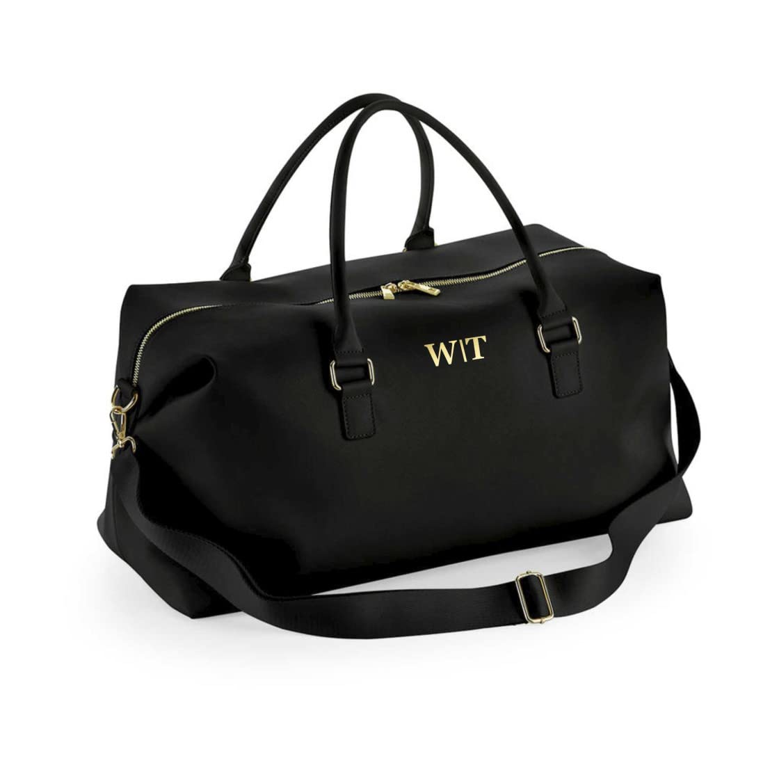 Personalisierte Weekender Reisetasche für Damen | Sport- und Reisetasche mit Initialen | Frauentasche groß Totebag mit abnehmbarem Umhängegurt