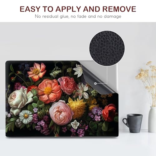 Image of DINKY Laptop Skin Sticker Decal, 12 inch 13 inch 13.3 inch 14 inch 15 inch 15.4 inch 15.6 inch Laptop Universal Reusable Vinyl Skin Stickers Cover Art Decal Notebook PC Personalized Protector-Flora