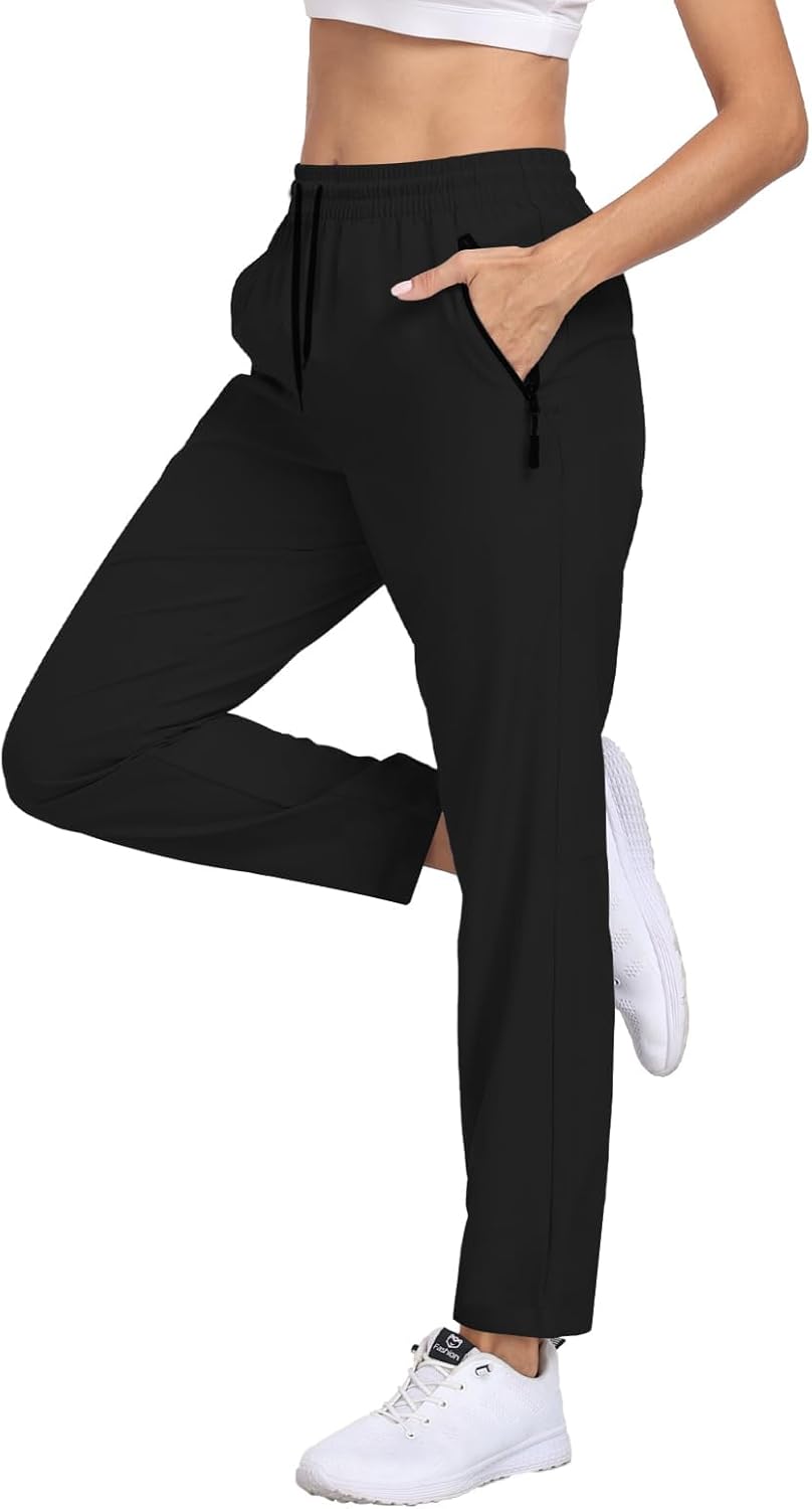 Womens Hiking Pants Water Resistant Quick Dry Sweatpants Elastic Waist UPF 50+ Cargo Lightweight Work Travel Casual - Image 2
