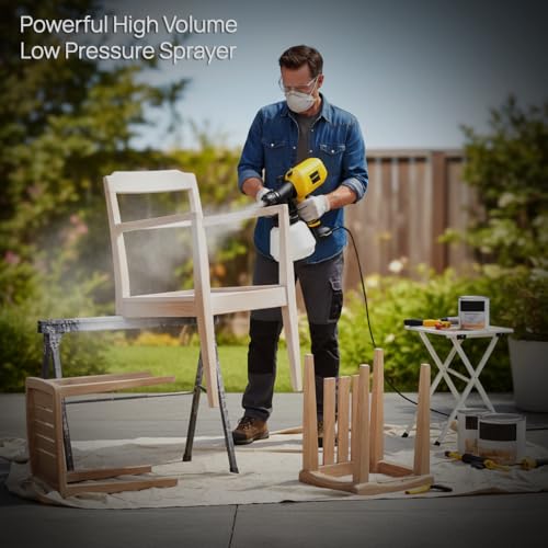 Image of Tomahawk EPS-C10 550W Electric Paint Sprayer with 100% Copper Motor, 1000ml Tank, 3 Nozzles (1.0 /1.8 /2.5mm), HVLP High Flow 800ml /min for Home & DIY Painting (Yellow)