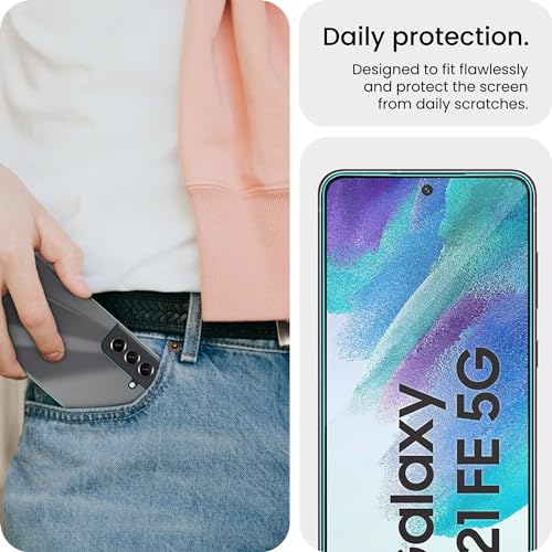 Image of ArmourPro Tempered Glass Compatible for Samsung Galaxy S21 FE 5G (6.4 Inch) With Back Nano Membrane, Edge-to-Edge Protector Coverage With Easy Cleaning Kit | Black