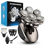 Feysfew Head Shaver for Bald Men, 7D Floating Electric Razor, Close Smooth Shave for Head, Flexible Heads, Replaceable Blade, IPX7 Waterproof Wet Dry Use, LED Display, USB Charging