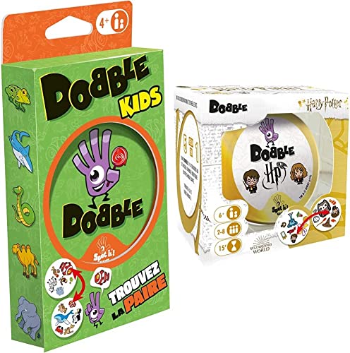 Zygomatic | Lot 1 Dobble : Kids - Édition 2021 + 1 Dobble : Harry Potter | Jeu de société | À partir de 4 ans | 2 à 8 joueurs | 15 minutes