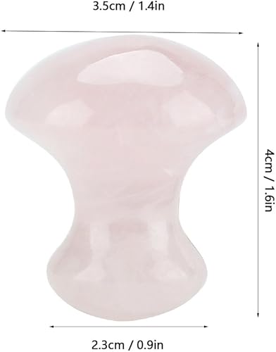 Miniatura 2 de Walfront Sha - Masajeador facial con forma de hongo y piedra rosa, pinzón rosa, rodillo de jade de cuarzo rosa, herramienta de masaje para esculpir