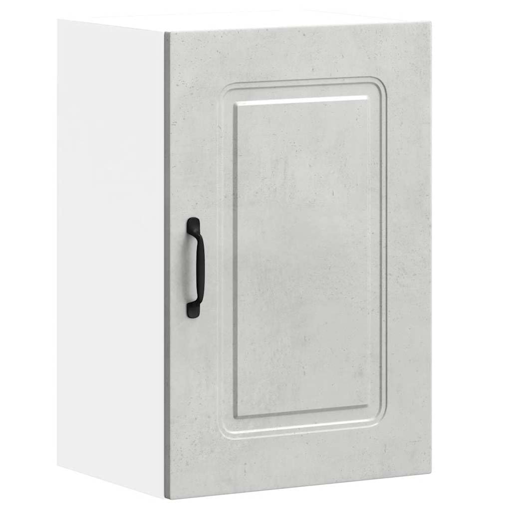 Küchen-Hängeschrank Kalmar, Wandschrank in Betongrau aus Holzwerkstoff, kompakter Küchenschrank mit Stauraum, 40 x 31 x 60 cm, Wandregal zur Küchenorganisation