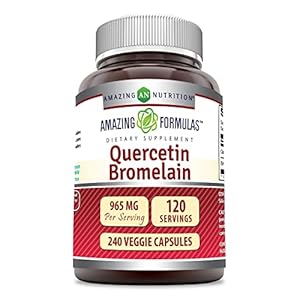 Amazing Nutrition Quercetin 800 Mg with Bromelain 165 Mg Veggie Capsules Supplement | Non-GMO | Gluten Free | Made in…