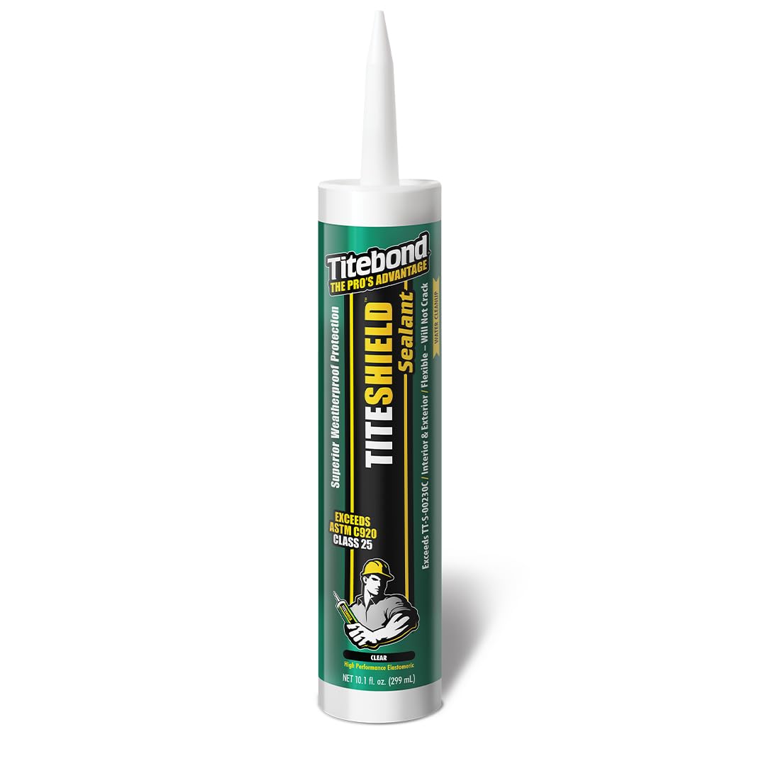 Titebond TiteShield Sealant, Brown – High-Performance Elastomeric, Multi-Purpose for Interior & Exterior Projects, Flexible, Paintable, Fills Gaps up to 2” – 33331, 10.1 Oz. Cartridge
