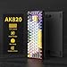 AJAZZ AK820 Wired Mechanical Keyboard, 75% Gaming Keyboard with Volume Control Knob, PBT Keycaps, 82 Keys, Five-Layer Sound Insulation Pad, South-Oriented RGB, Full-Key Hot Swap, Grey White Yellow