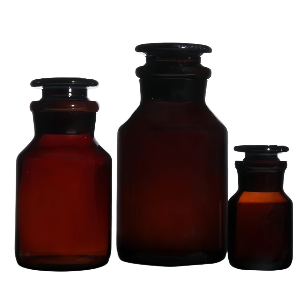 Frasco de vidrio de borosilicato de alta calidad, color marrón, de boca ancha, for laboratorio. Frasco transparente de boca ancha for reactivos (250 ml, 2 unidades).(500mL 1pc)