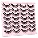 Wispy False Eyelashes Cat Eye Lashes Natural Look Mink Lashes 16mm Strip Eyelashes Pack Wholesale 14 Pairs 4D Volume Multipack by TNFVLONEINS