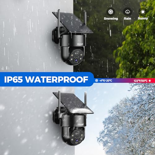 LITYMOL 2K 2.4g WiFi Security Cameras Wireless Outdoor, 360° View Solar Cameras for Home Security, Color Night Vision, Motion Detection, 2-Way Audio, Spotlight Siren Alarm, SD/Cloud Storage - image 9