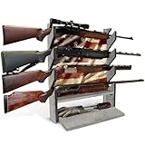 Rush Creek Creations Gun Rack, Wall Mount Gun Rack for Rifles or Shotguns, Patriotic American Flag Design, Additional Storage for Gun Accessories