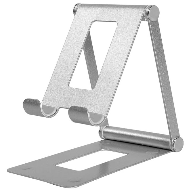 sundry goods 1 Piece Foldable Metal Phone Stand Desktop Stand Tablet Stand Silver