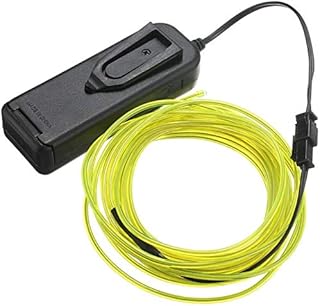 Reyzauyr El Wire Pink, Neon Lights, Rope Lights, Portable Battery Powered Electroluminescence Wire Pack for Xmas Party Room Halloween Decoration(5m/16ft, Pink)