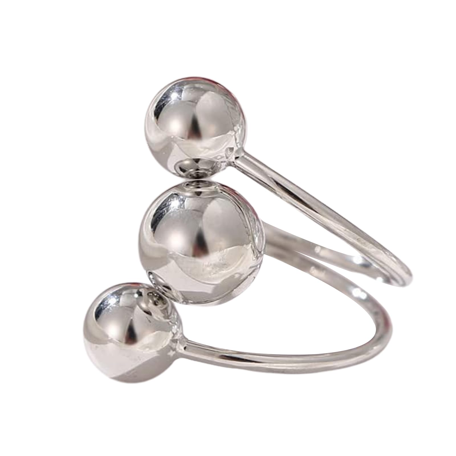 Kryzalite Anillos de plata gruesos para mujer, anillos de plata gruesos y atrevidos ajustables, anillos de declaración de plata, anillo de cúpula abierta