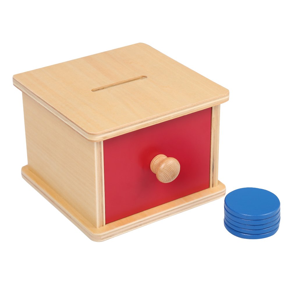 Montessori Materials Object Permanence Box for Toddlers (Imbucare Box w/Small Circularity)
