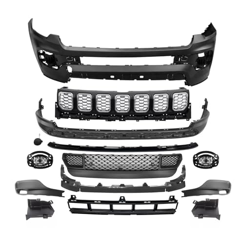 New Front Bumper Cover Grille Kit Fits 2022 2023 2024 Jeep Compass Limited High Altitude-Full Set Of Bumper Grille