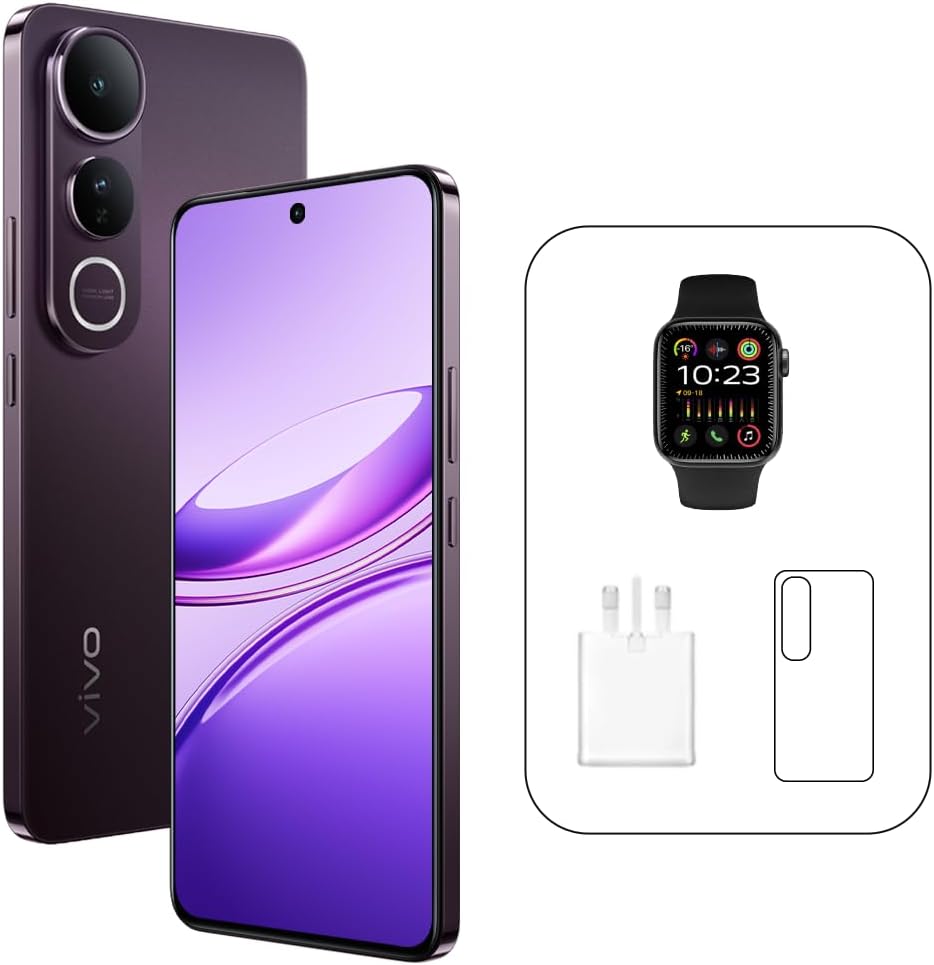 vivo V50 Lite 5G (Phantom Black, 12GB RAM, 256GB) | 120Hz AMOLED Display | 32MP Selfie Camera | 6500mAH Battery | IP64 | Smartwatch, 24M Warranty, 400Days Screen Replacement – Middle East Version