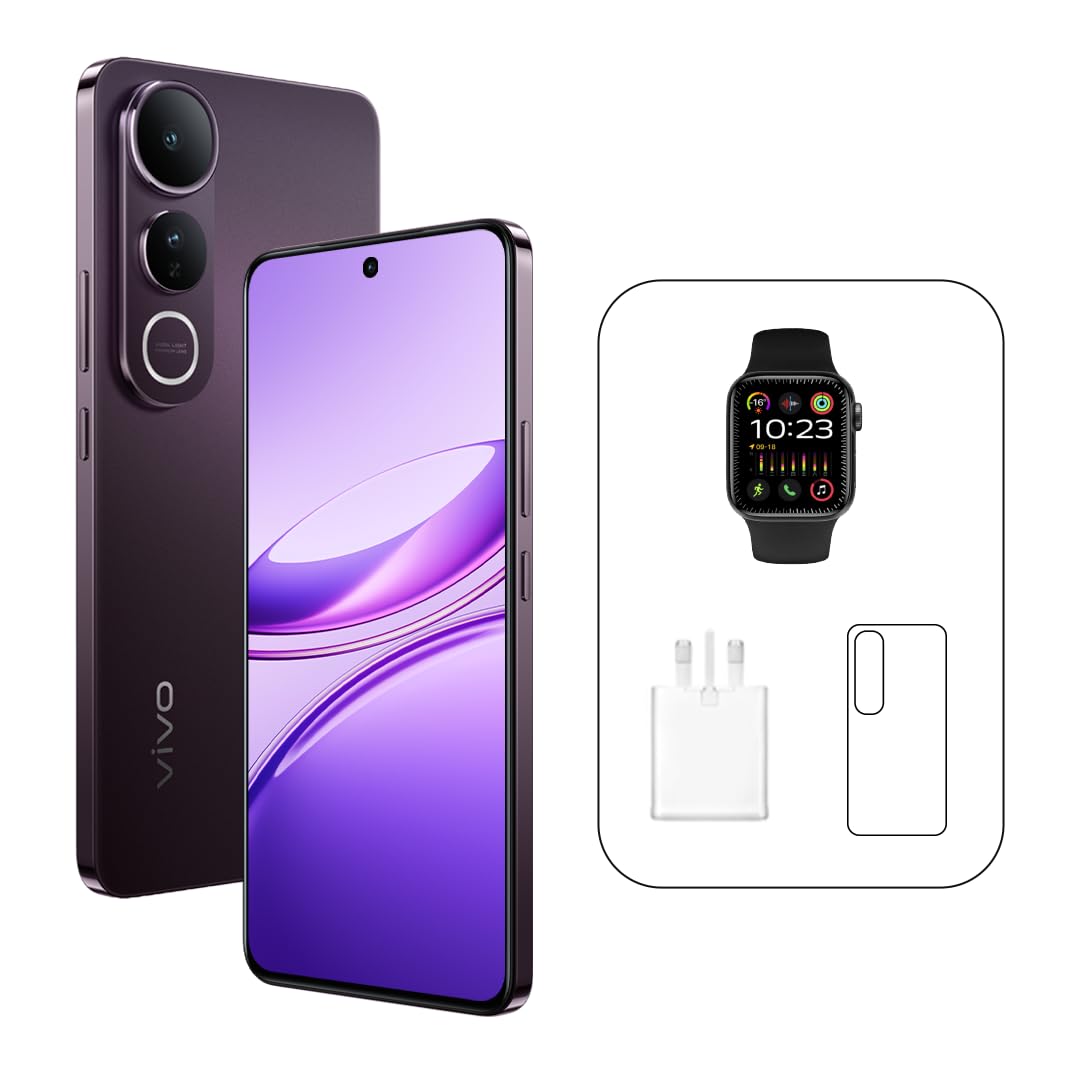 VivoV50 Lite 5G (Phantom Black, 12GB RAM, 256GB) | 120Hz AMOLED Display | 32MP Selfie Camera | 6500mAH Battery | IP64 | Smartwatch, 24M Warranty, 400Days Screen Replacement – Middle East Version