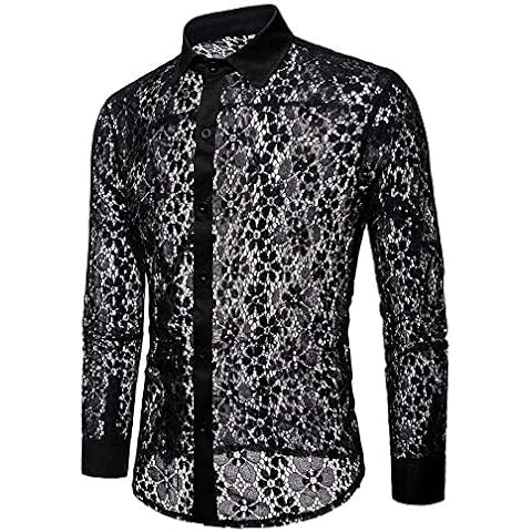 Men's See Through Button Down Shirt for Parties Cover