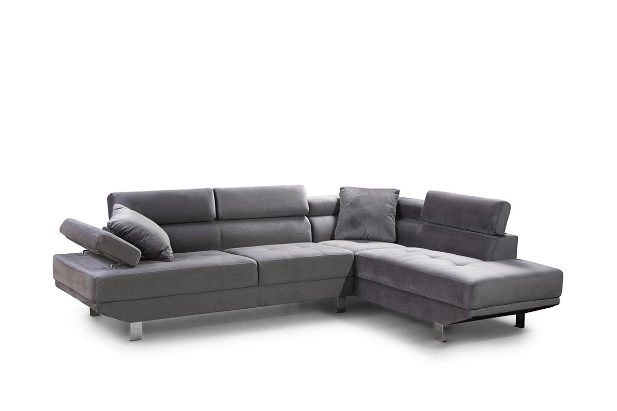 S & S Saldos y Stocks Sofa Rinconera Chaise Longue Executive 262cm Gris, Chaise Izquierdo