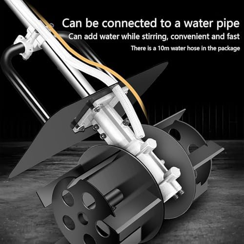 Portable Electric Cement Mixer with Digital Display, 320mm Mixing Width, 1000-2000RPM, 6 Adjustable Speeds, 10m Water Pipe, Ideal for Plaster, Cement, Paint, Fodder Mixing