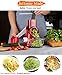 Vegetable Mandoline Chopper,Upintek 3-Blades Manual Vegetable Slicer,Efficient and Fast Vegetable Fruit Cutter Cheese Shredder, Speedy Rotary Drum Grater Slicer with Strong-Hold Suction Cup(Red)
