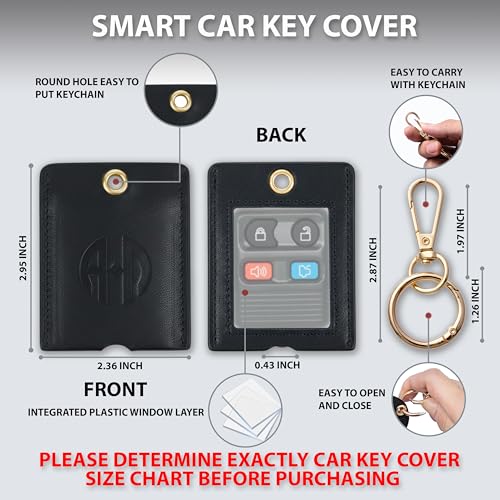 Image of Leather Keys Sleeve for Broken Car Key Loop Replacement - Cute Keychain Cover - Protector, Holder for Men & Women