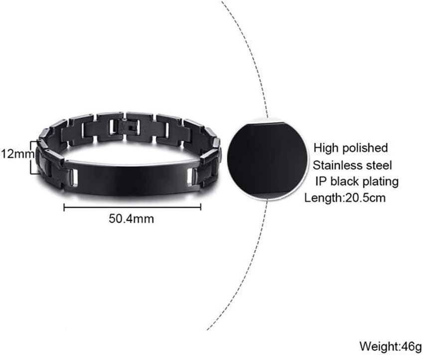 Fashion Month Stainless Steel ID Bracelets for Men Woman Free Custom Engraving Name Love Logo Nameplate Chain 8.07 inch