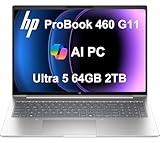 HP ProBook 460 G11 Business Laptop (16' FHD+ Anti-Glare, Intel Core Ultra 5 125U ( i7-1355U), 64GB DDR5 RAM, 1TB SSD), Backlit, Fingerprint Reader, 1080p Webcam, Wolf Security, Win 11 Pro, AI PC